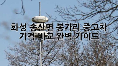 화성 송산면 봉가리 중고차 가격 비교 완벽 가이드